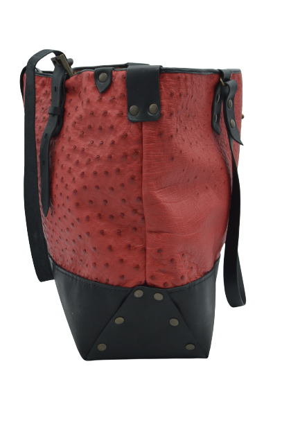 Red Ostrich Leather Bag
