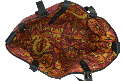 Red Ostrich Leather Bag