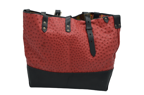Red Ostrich Leather Bag