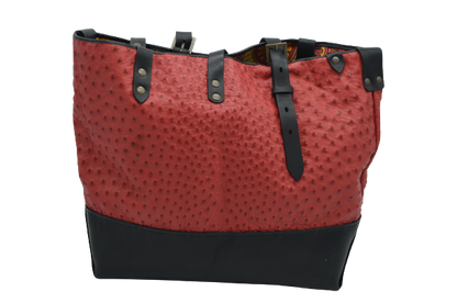 Red Ostrich Leather Bag